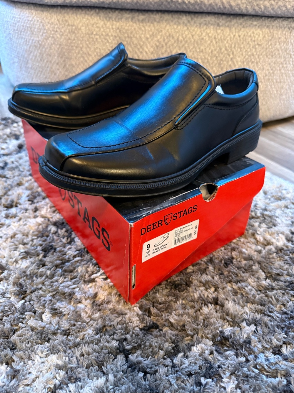 Deer Stags Men’s Black Slip-On Casual Dress Loafers
